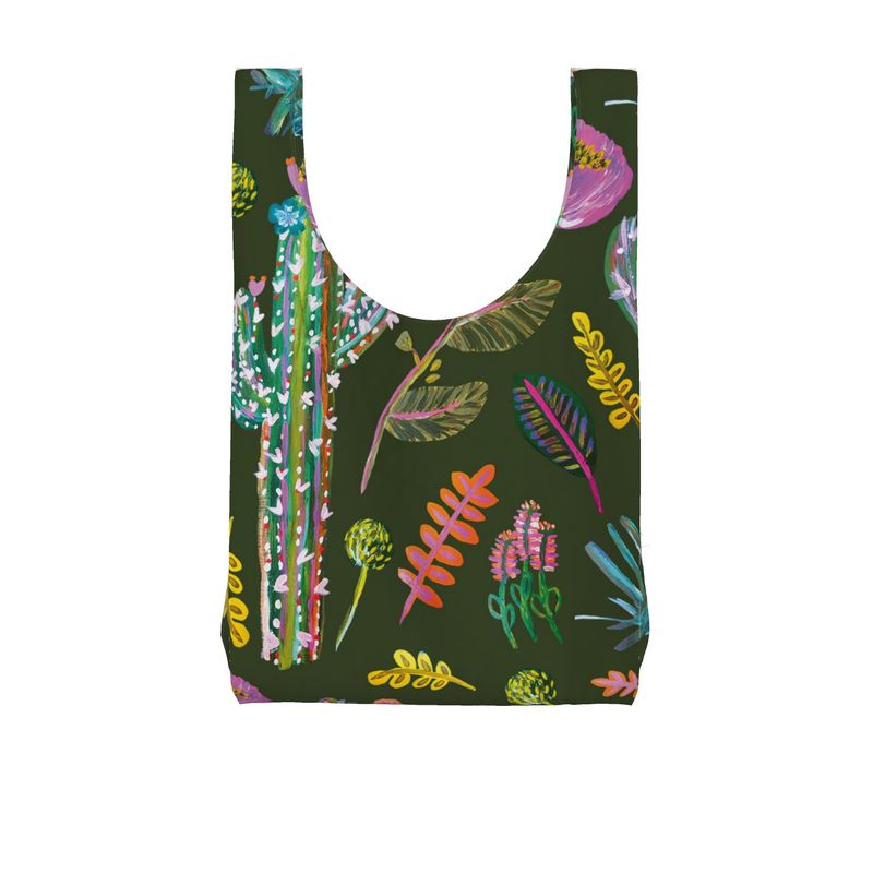Electric Botanical Parachute Shopping Bag