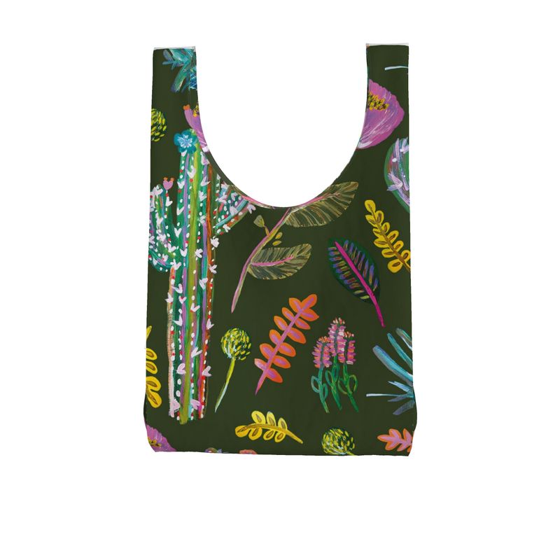 Electric Botanical Parachute Shopping Bag