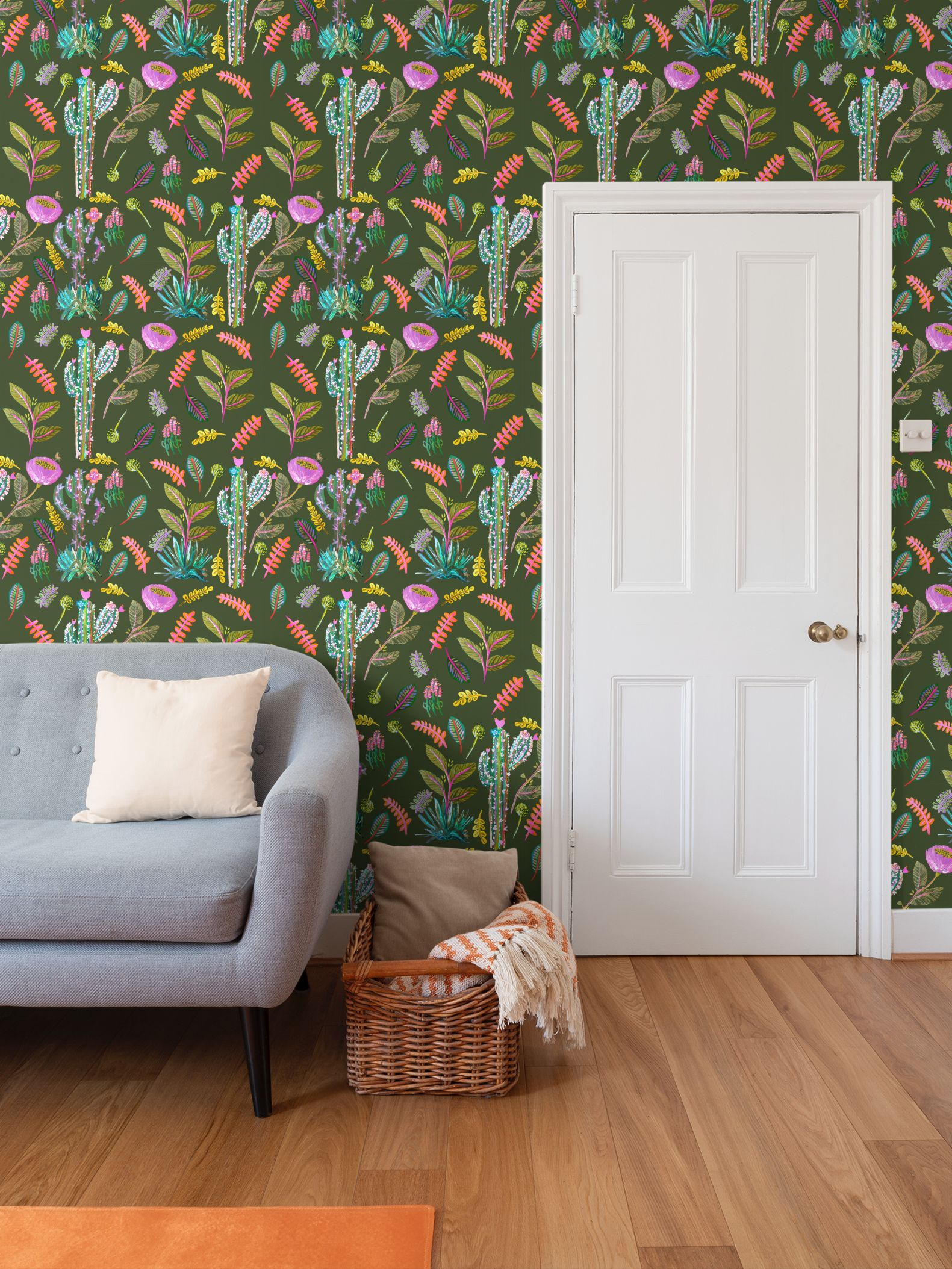 Electric Botanical Wallpaper Samples