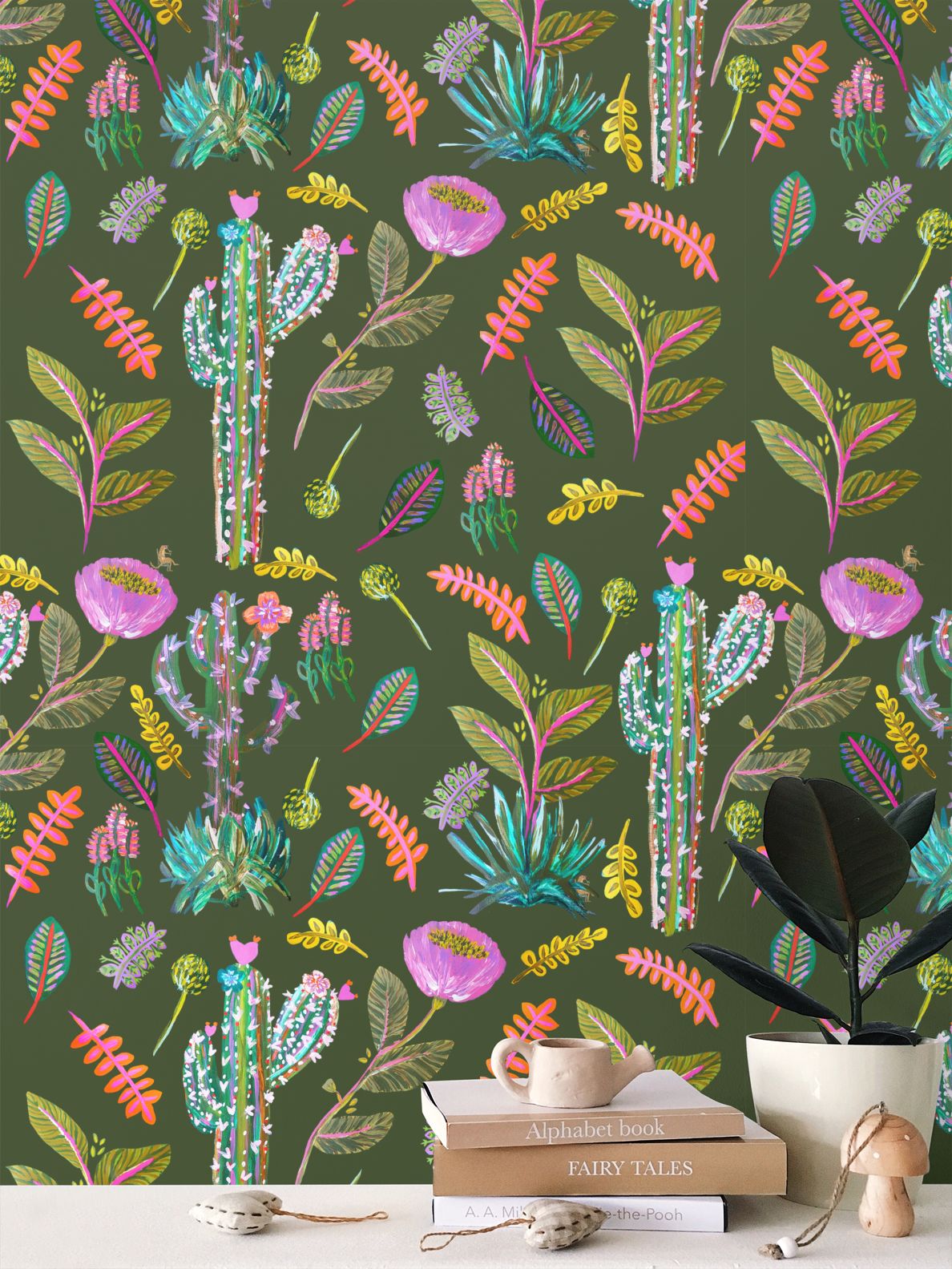 Electric Botanical Wallpaper Samples