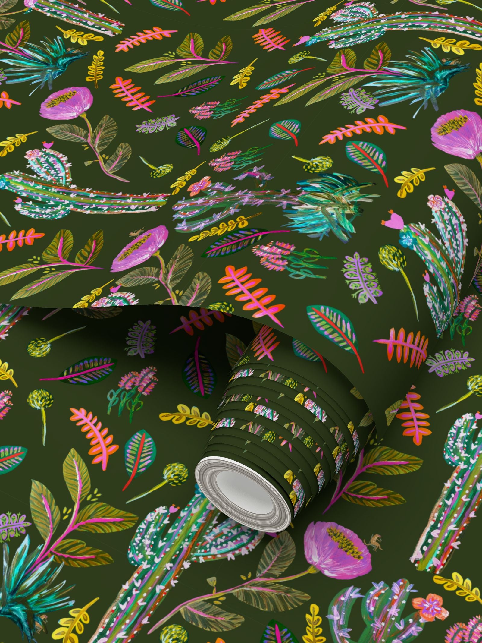 Electric Botanical Wallpaper Samples