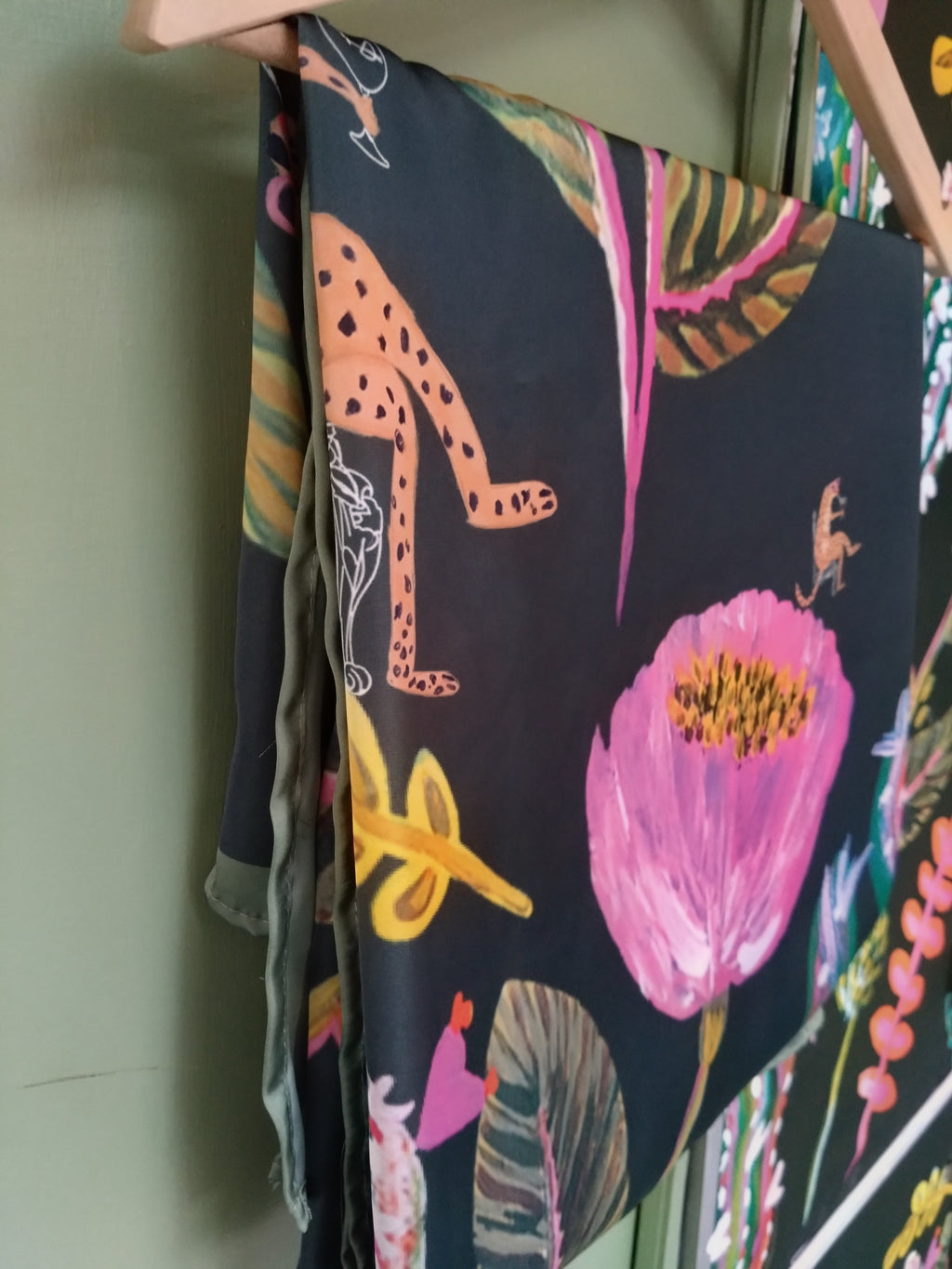 Midnight Leopard Garden Scarf